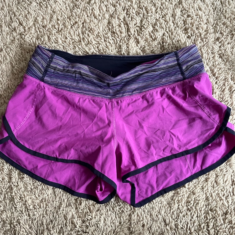 Lululemon Speed Shorts Women Sz 6 Color Purple
